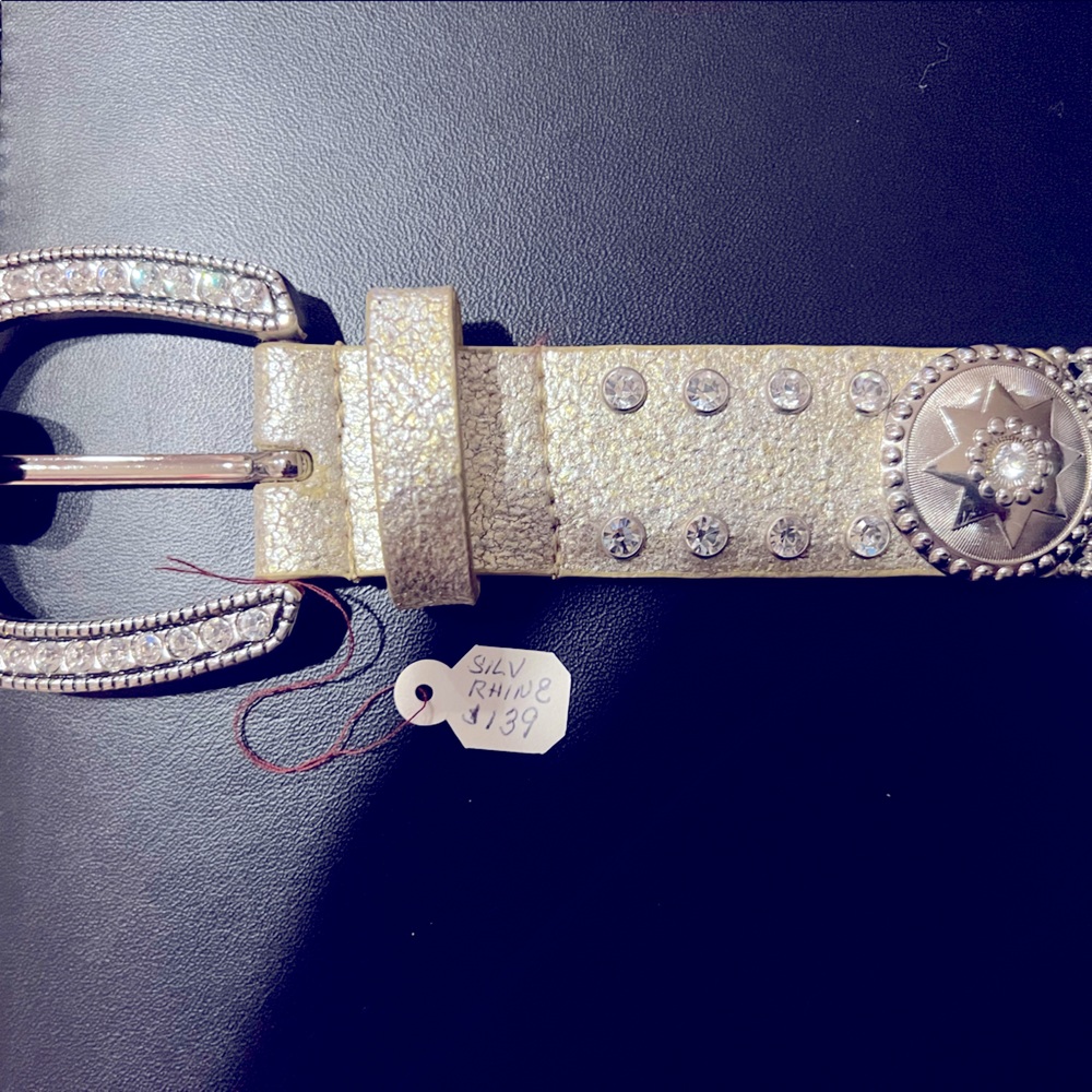 Christine Alexander Leather and Swarovski crystal belt